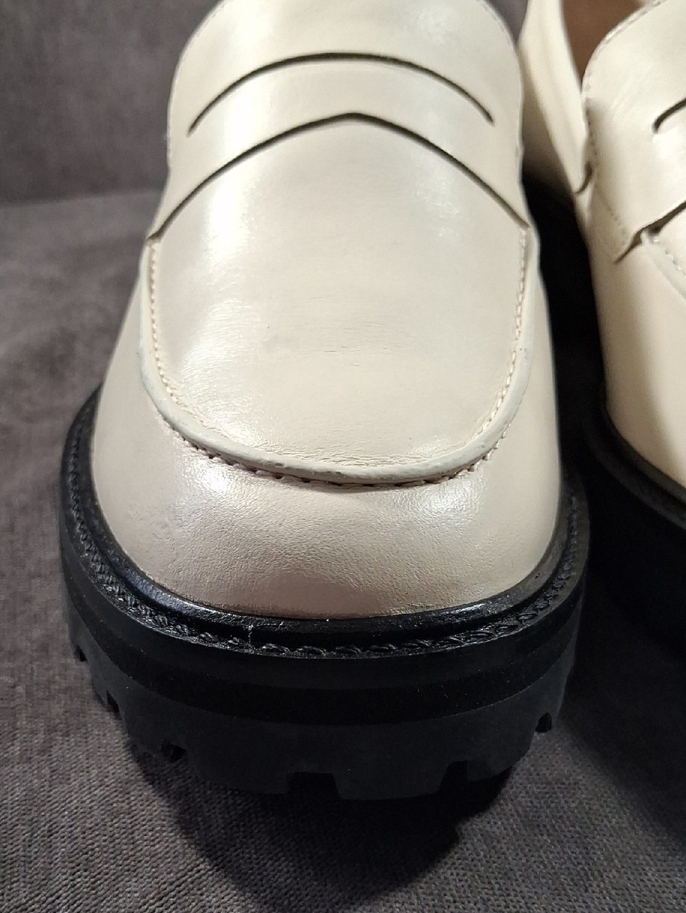Everlane 'The Lug Loafer' Parchment Cream Leather Loafers NEAR NEW US 10.5 - Picture 4 of 16